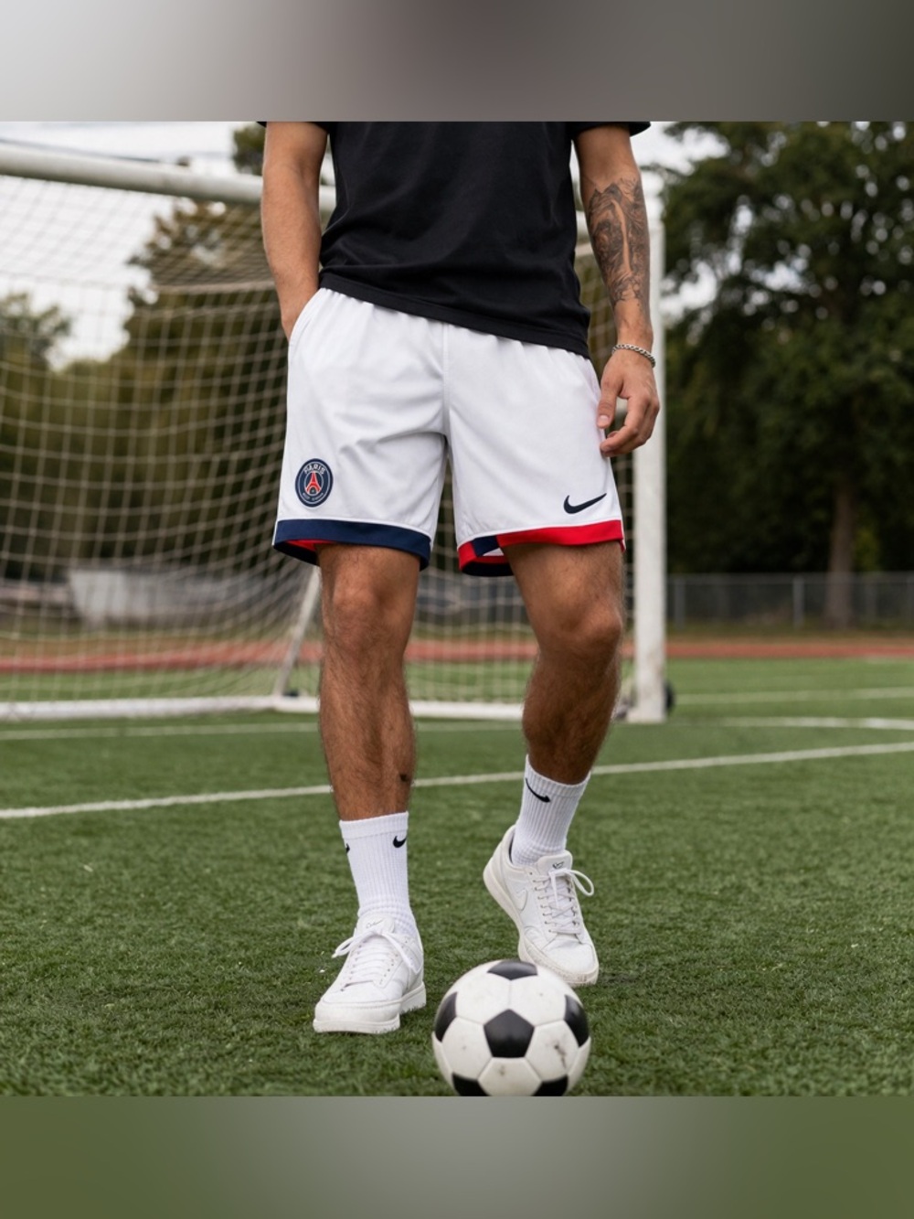 Nike PSG Dri-FIT Soccer Shorts White Slim Fit Paris Saint Germain XL